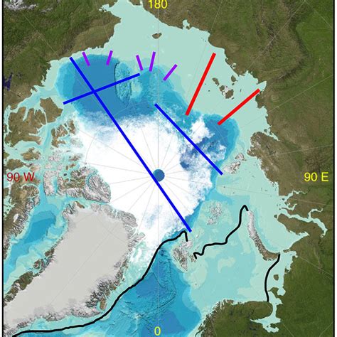 Dominating Arctic Ocean currents with inflowing relative warms surface ...