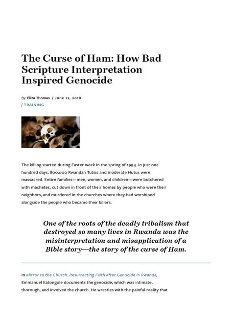 The Curse of Ham - How Bad Scripture Interpretation Inspired Geno | PDF ...