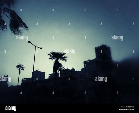 Skyline silhouette Beirut Lebanon Stock Photo - Alamy