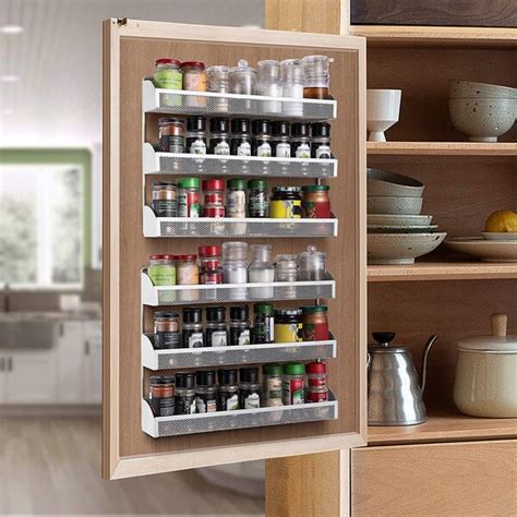 Prep & Savour 2 Pack- 3 Tier Spice Rack Organizer, Wall Mounted Spice Shelf Storage Holder For ...