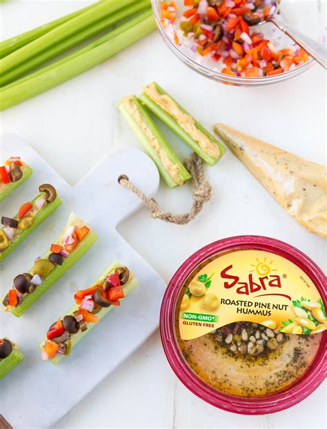 Mediterranean Hummus Celery Sticks | A Zesty Bite