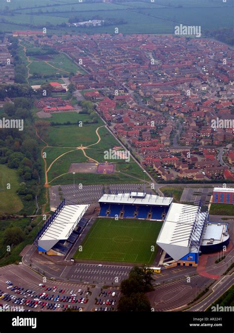 Aerial view of the new Kassam Stadium home to Oxford United See in background a new development ...