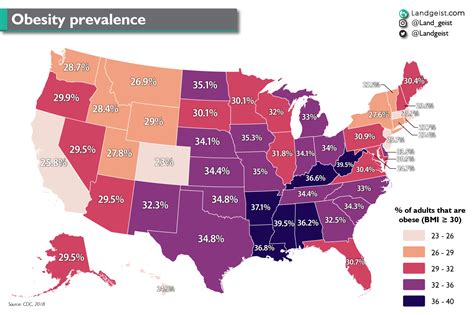 Yearly Obesity By State Map