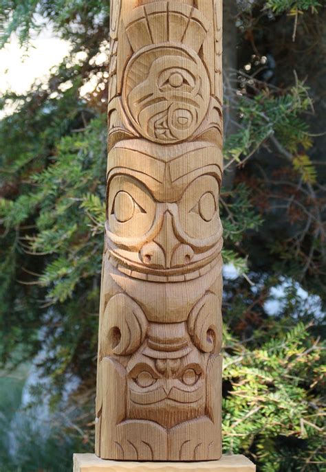 Hand-Carved Native American Totem Pole woodcarving Western | Etsy