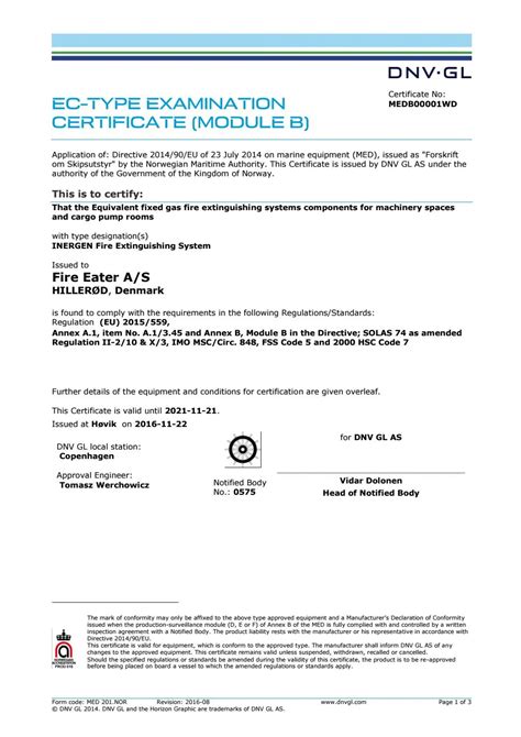 DNV certificate - Fire Eater by Fire Eater - Issuu