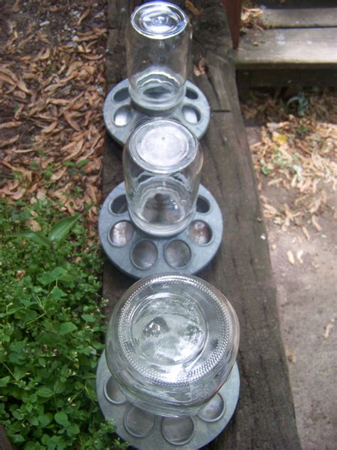 Set Of 3 Vintage Chicken Feeders / Galvanized Metal Poultry