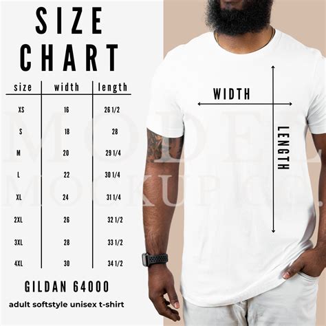 Gildan 64000 Size Chart Size Guide For Gildan T-shirt Gildan | atelier ...