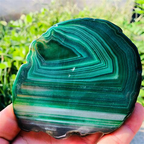 *SOLD* Natural Green Agate Geode 304gr (0.89 Lb) - Artifacts World