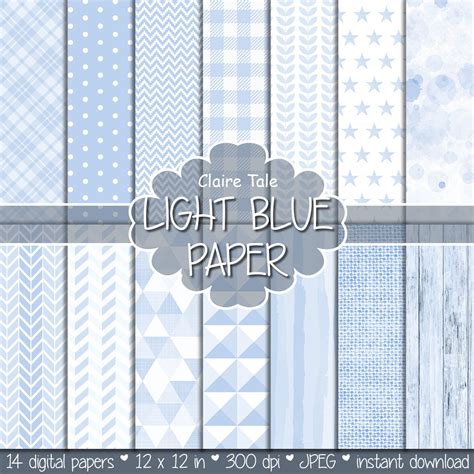 Light blue digital paper Light blue scrapbooking paper Light | Etsy