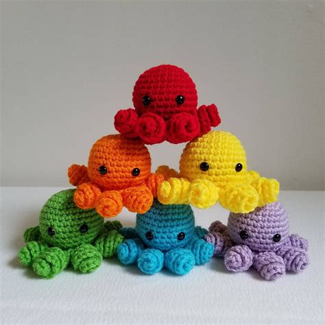 Set of 6 Amigurumi Octopus Crochet Kawaii Amigurumi Plush | Etsy