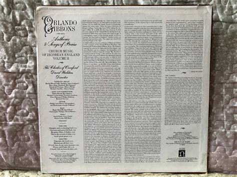 Orlando Gibbons: Anthems & Songs Of Praise (Church Music Of Jacobean England Volume II) - The ...