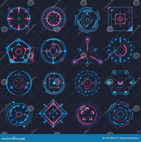 Set of Isolated Aim or Game Crosshair, Target Stock Vector ...