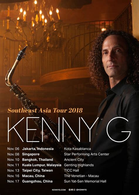 Kenny G on Twitter: "So excited to return to all these amazing cities ...