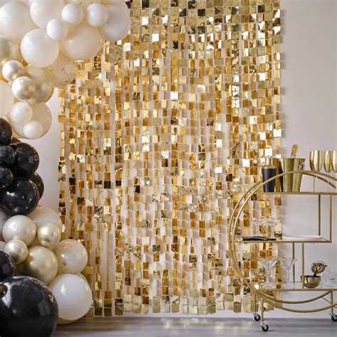 Gold Sequin Hanging Party Backdrop, Photo Booth Backdrop, Gold Birthday ...