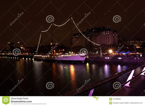 Puerto Madero at night stock photo. Image of night, background - 124796956