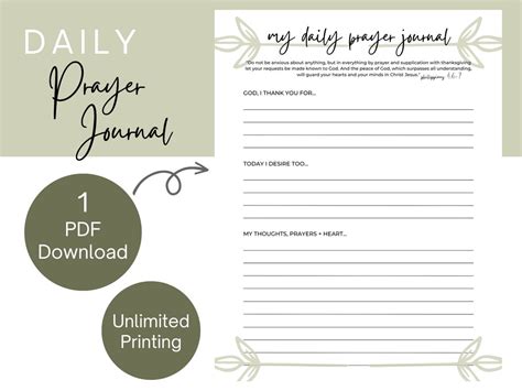 Daily Prayer Journal Printable Template - Etsy