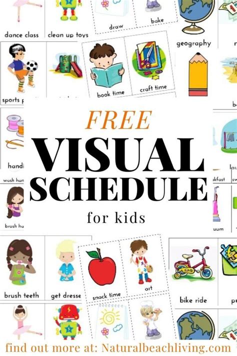 Daily Visual Schedule for Kids Free Printable in 2020 | Kids schedule ...