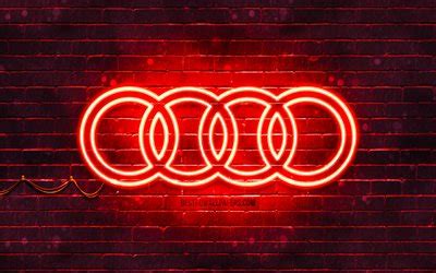 Download wallpapers Audi red logo, 4k, red brickwall, Audi logo, cars ...