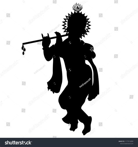 Lord Krishna Flute Shadow Vector Design Stock Vector (Royalty Free) 1177913899 | Shutterstock