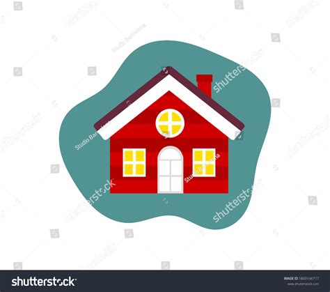 Little Red House Vector Illustration Stock Vector (Royalty Free) 1869166717 | Shutterstock