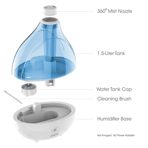 Pure Enrichment® MistAire™ Ultrasonic Cool Mist Humidifier - Premium Unit Lasts Up to 25 Hours ...