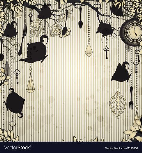 Abstract vintage background with tea party theme Vector Image