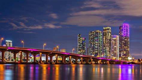 Download Beautiful aerial view of Miami skyline Wallpaper | Wallpapers.com