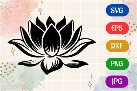 Lotus Flower | Silhouette Vector SVG EPS Graphic by Creative Oasis · Creative Fabrica