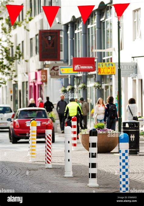 Laugavegur shopping street in Reykjavik, Iceland Stock Photo - Alamy