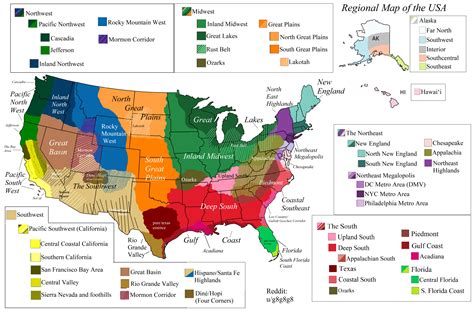 Us Regions Labeled Map