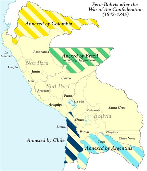 The Peru-Bolivia Confederation after the War of the Confederation (1845 ...