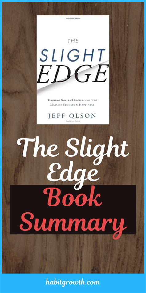 The Slight Edge Book Summary | Book summaries, The slight edge, Time management strategies