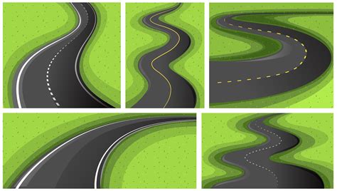 Scenes with different shapes of roads 648189 Vector Art at Vecteezy