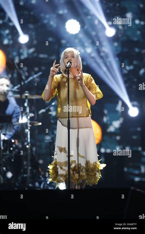 Artist Aurora Aksnes on stage during the annual Nobel Peace Prize Concert in Telenor Arena ...