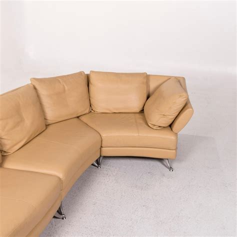 Rolf Benz 222 Leather Corner Sofa Beige Sofa Function Variable Modular Sofa at 1stDibs