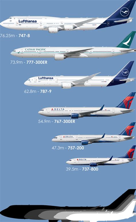 Size comparison of different Boeing aircraft (Now with 777) : r/aviation