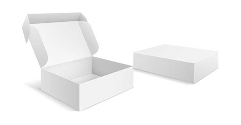 Realistic Packaging Boxes Paper Blank White Box Carton Empty Mockup ...