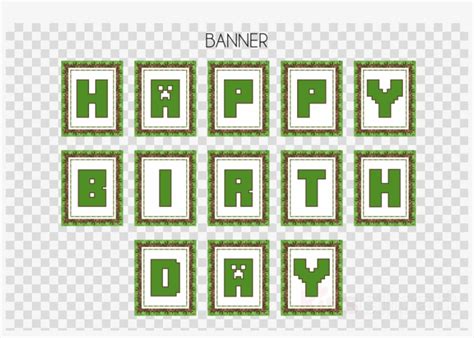 6461 Minecraft Birthday Banner Svg SVG PNG EPS DXF File