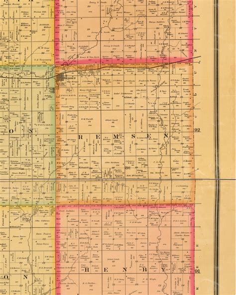 Remsen, Iowa 1884 Old Town Map Custom Print - Plymouth Co. - OLD MAPS