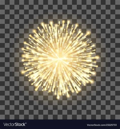 Fireworks on transparent background festival gold Vector Image