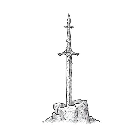 Premium AI Image | Arthur Excalibur sword in the stone ai generated