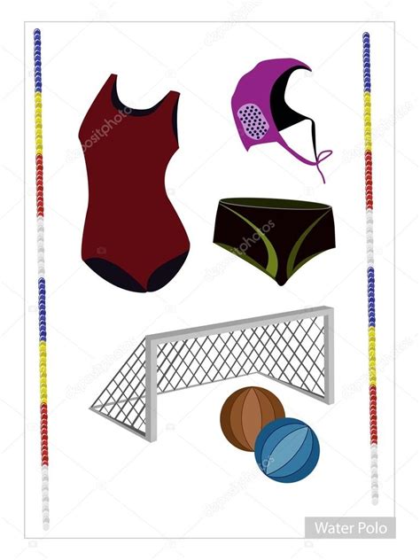 Set of Water Polo Equipment on White Background Stock Vector by ©Iamnee ...