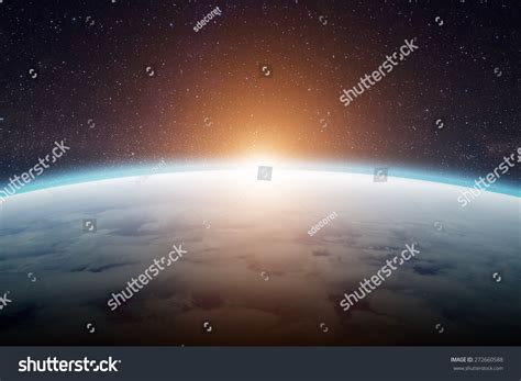 View Planet Earth Space During Sunrise Stock Illustration 272660588 ...