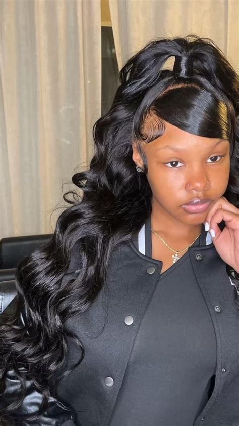 Frontal HairStyles| Wig Styles| Half up Half Down| Extended Ponytails| Swoop Bangs | Long hair ...