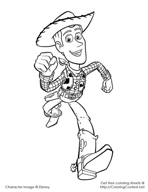 Woody running - Toy Story Kids Coloring Pages