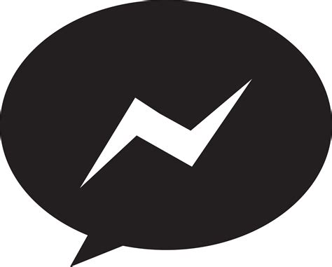 Black and White facebook messenger logo. 24281382 Vector Art at Vecteezy