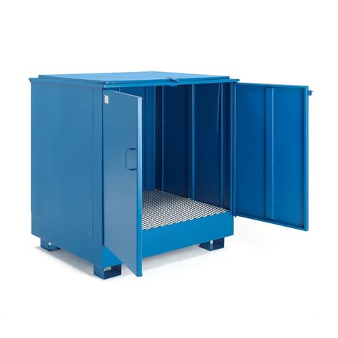 Closed drum storage, 2 vertical drums, 1400x1350x950 mm, 260 L | AJ Products