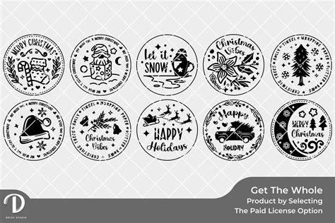 Christmas Round Ornament SVG - Christmas Coasters Round Sign SVG - Drizy Studio