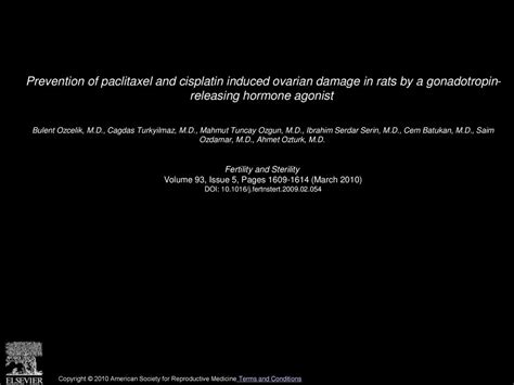 Prevention of paclitaxel and cisplatin induced ovarian damage in rats ...