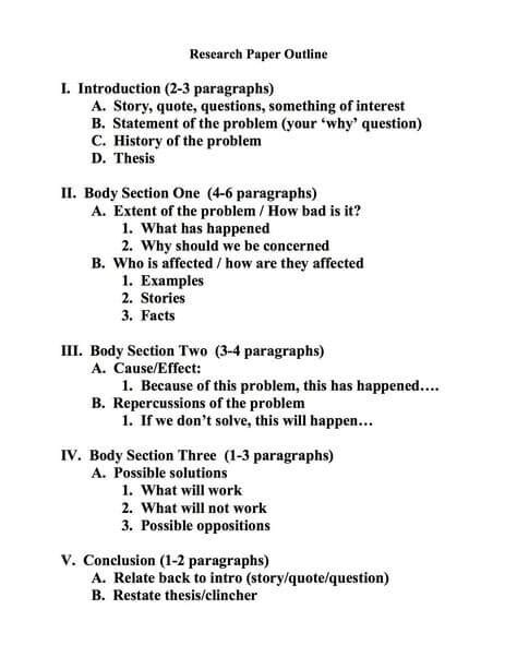 Research Paper Outline – How to Create a Good One